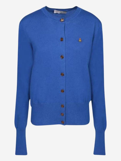 Bea Logo Cardigan Blue - VIVIENNE WESTWOOD - BALAAN 2