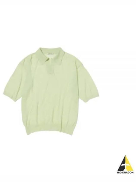 24 HARD TWIST HIGH GAUGE WOOL SILK KNIT SKIPPER POLO LIMEYELLOW A24SP02WS tee - AURALEE - BALAAN 1