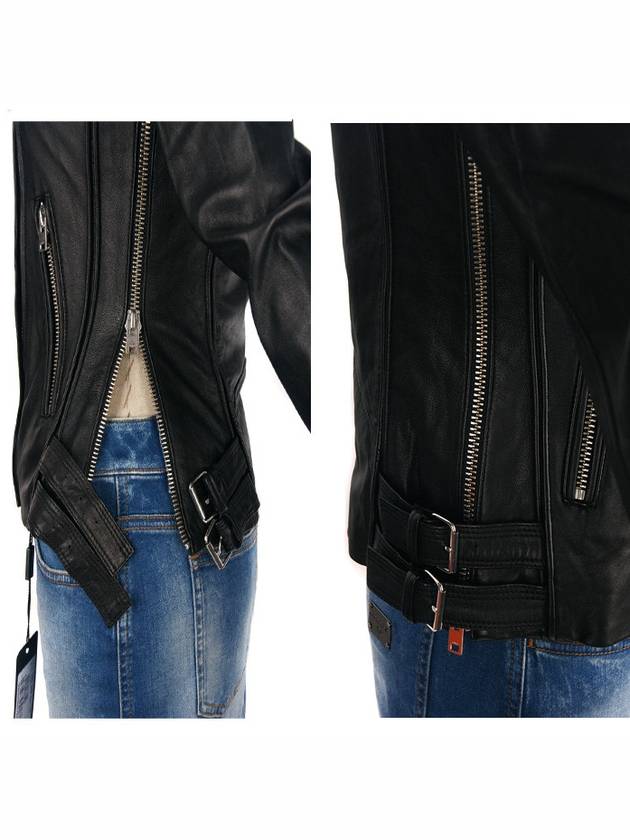 TARA AB012 BLA01 Biker leather jacket black - IRO - BALAAN 5
