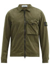 Stone Island Waffen Logo TriButton Pocket Garment Coat Zipup Shirt Jacket Khaki - STONE ISLAND - BALAAN 1