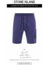 Waffen Patch  Fleece Bermuda Shorts Blue - STONE ISLAND - BALAAN 3