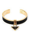 Triangle Logo Plaque Metal Bracelet Black Gold - PRADA - BALAAN 6