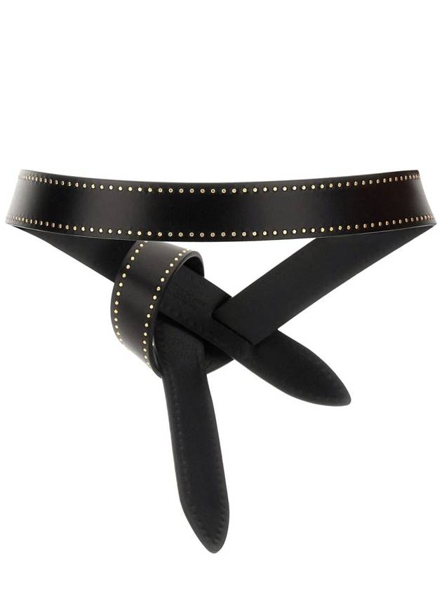 Lecce Knotted Leather Belt Black - ISABEL MARANT - BALAAN 4