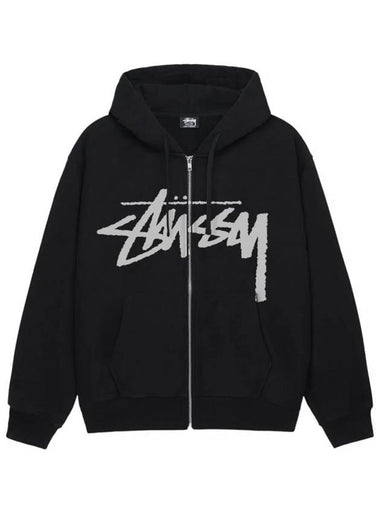 Stock Hooded Zip Up 2024 Black Men - STUSSY - BALAAN 1