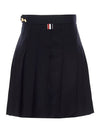 RMB Wool Mini Pleated Skirt Navy - THOM BROWNE - BALAAN 4