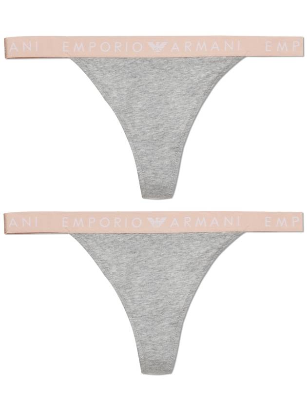 Emporio Armani Two-Pack Thongs, Women's, Grey - EMPORIO ARMANI - BALAAN 1