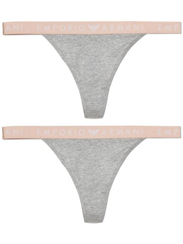 Emporio Armani Two-Pack Thongs, Women's, Grey - EMPORIO ARMANI - BALAAN 1