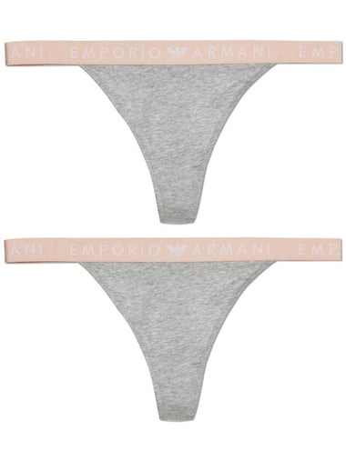 Emporio Armani Two-Pack Thongs, Women's, Grey - EMPORIO ARMANI - BALAAN 1