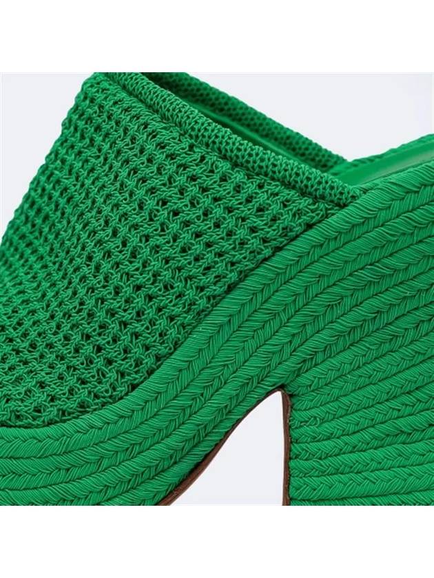 Woven Cotton Sandal Heels Green - BOTTEGA VENETA - BALAAN 5