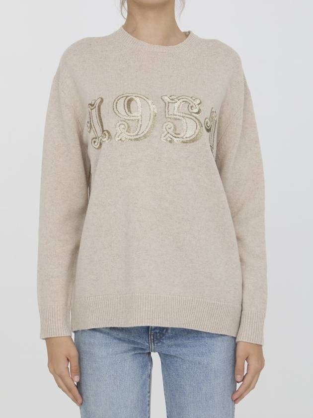 Plata crew neck knit top beige - MAX MARA - BALAAN 2