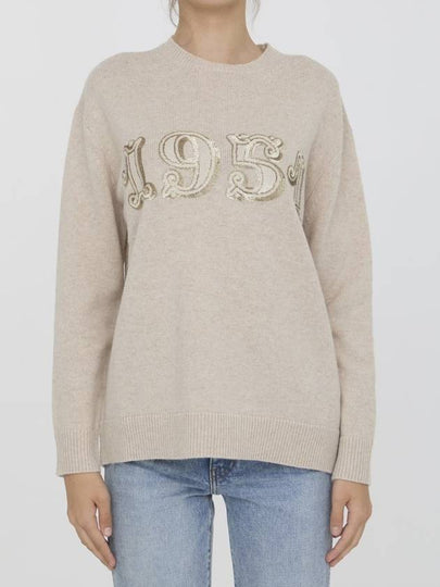 Plata crew neck knit top beige - MAX MARA - BALAAN 2