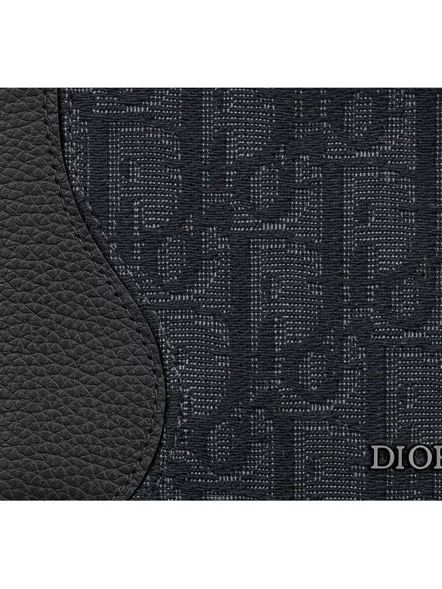 Saddle Oblique Jacquard Half Wallet Black - DIOR - BALAAN 6