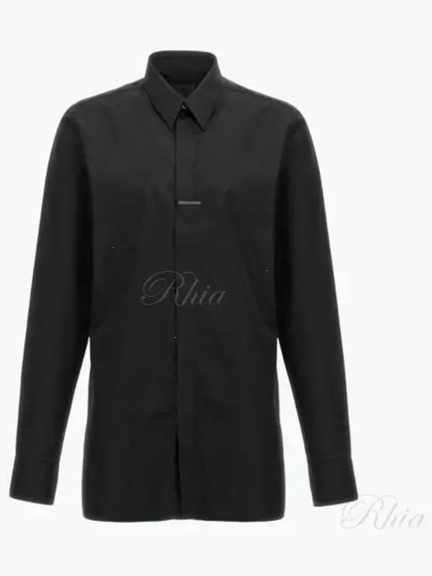 Classic Fit Poplin Long Sleeve Shirt Black - GIVENCHY - BALAAN 2