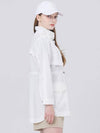 Bio-processed Stand Collar White Windbreaker Jacket DO3242WB46 2 - DOYOUKNOWMC GOLF WEAR - BALAAN 4