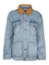 Trucker Oversized Fit Denim Jacket Blue - CELINE - BALAAN 2