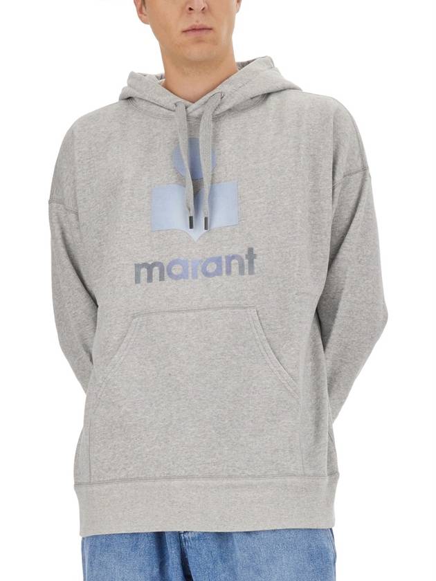 Miley Logo Print Hoodie Grey - ISABEL MARANT - BALAAN 5