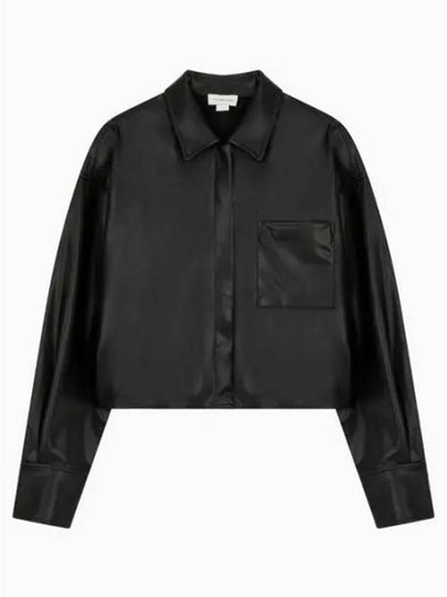 Jean Fox Leather Crop Long Sleeve Shirt Black - CALVIN KLEIN - BALAAN 2