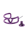 V Logo Drop Metal Earrings Purple - VALENTINO - BALAAN 7