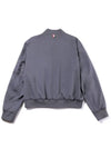 Diagonal Striped Knit Rib Blouson Bomber Jacket Dark Grey - THOM BROWNE - BALAAN 4