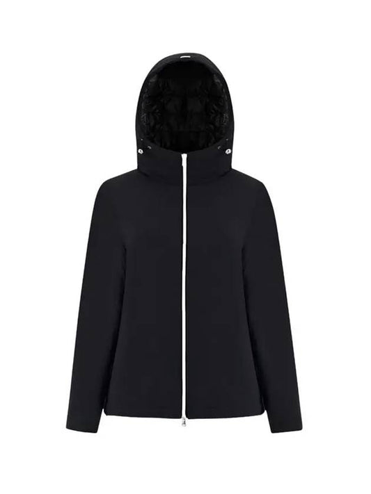 Women's Resort Ponent Nylon Hooded Jacket Black - HERNO - BALAAN 1