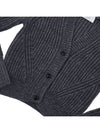 V-neck wool crop cardigan gray - AMI - BALAAN.