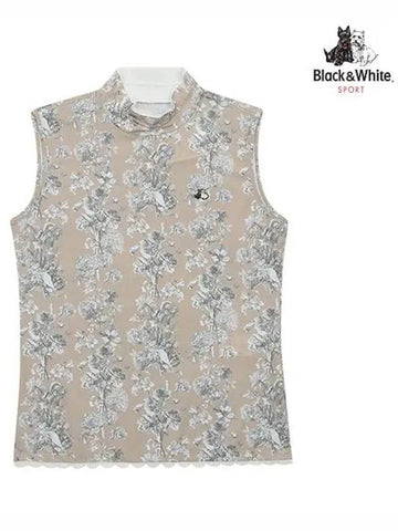 Bouquet Print Sleeveless 9832LAPFBEIGE - BLACK&WHITE - BALAAN 1