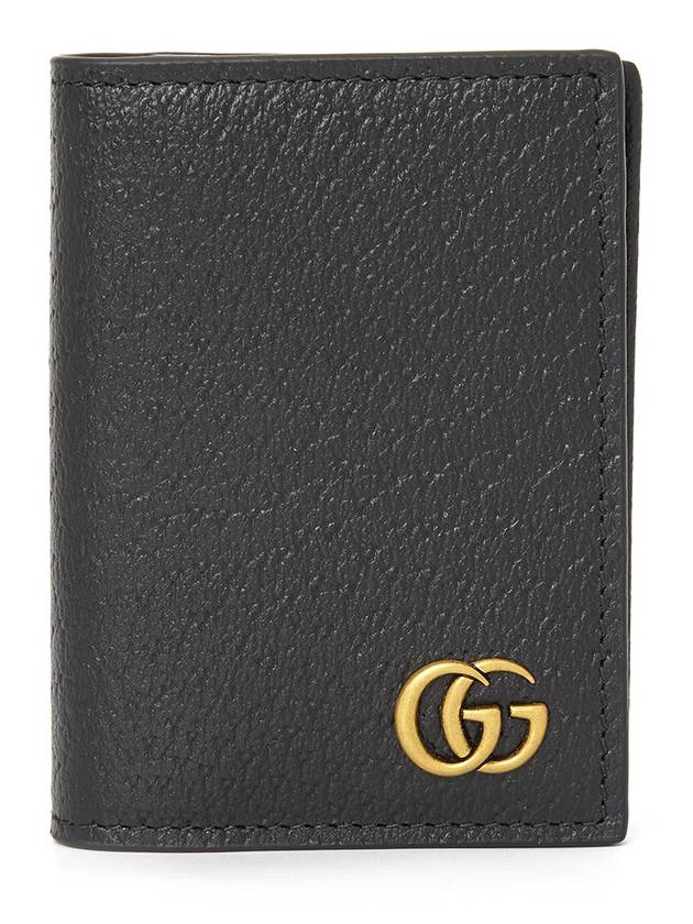 GG Marmont Leather Card Wallet Black - GUCCI - BALAAN 2