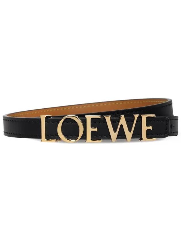 Logo Buckle Smooth Calfskin Belt Black - LOEWE - BALAAN 2