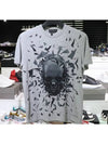 Skull Graffiti Logo Short Sleeve T-Shirt Grey - ALEXANDER MCQUEEN - BALAAN 3