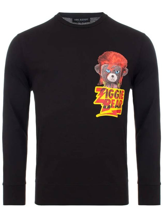 Ziggy Bear Under Jacket Fit Long Sleeve T-Shirt Black - NEIL BARRETT - BALAAN.