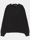 Face Logo Applique Cotton Sweatshirt Black - ACNE STUDIOS - BALAAN 4