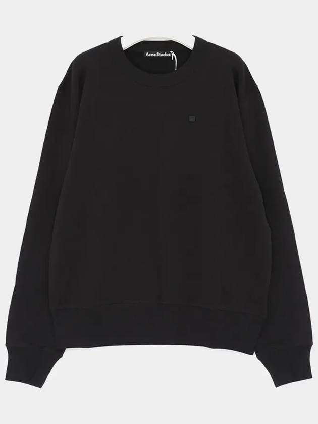 Face Logo Applique Cotton Sweatshirt Black - ACNE STUDIOS - BALAAN 4