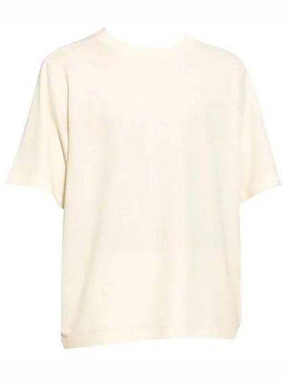 Round Neck Cotton Short Sleeve T-shirt Beige - STONE ISLAND - BALAAN 2