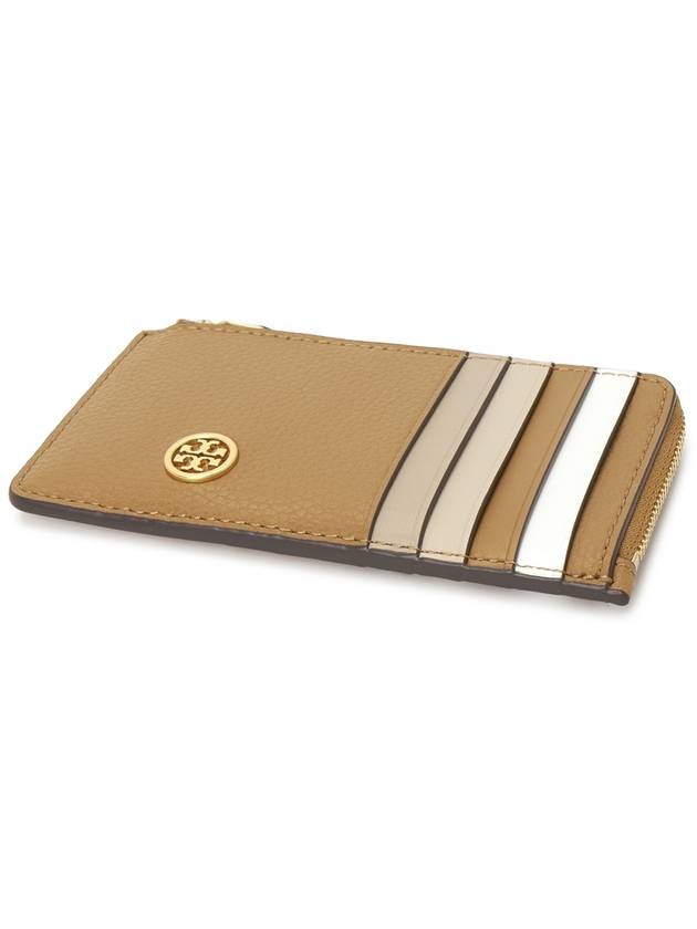 Robinson Logo Embellished Leather Card Wallet Brown - TORY BURCH - BALAAN 4