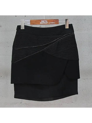 Black zipper detail women s skirt - SYSTEM - BALAAN 1