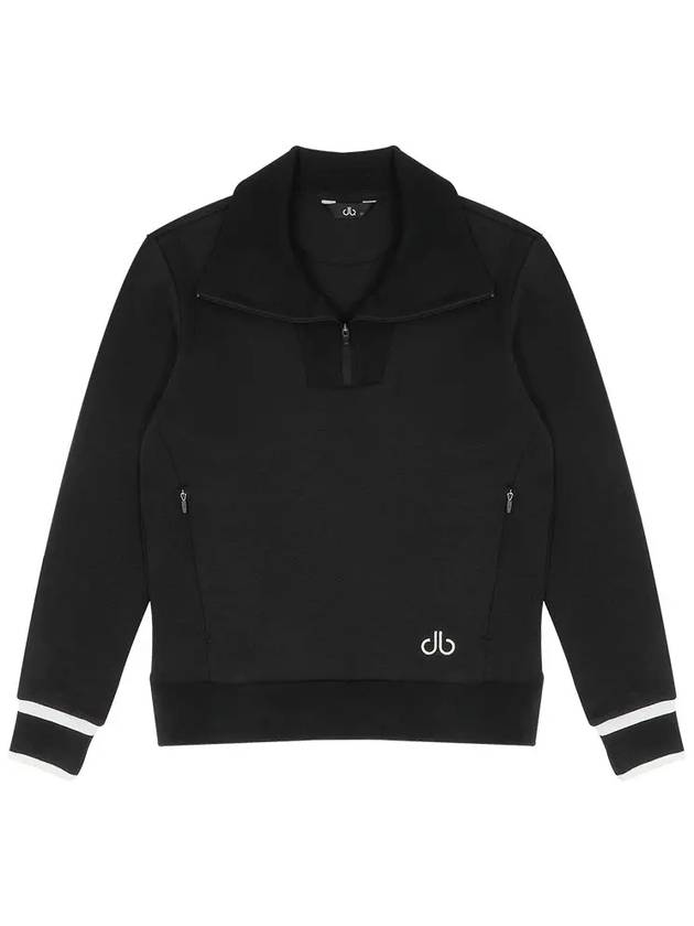 Drew Color Scheme Yokoeri Half Zip Up Sweatshirt DF41LT01BLACK - DRUH GOLF - BALAAN 1