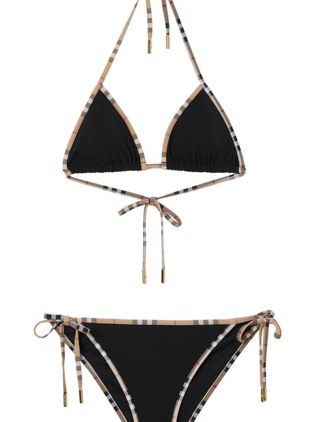 Vintage Check Trim Triangle Bikini Black - BURBERRY - BALAAN 3