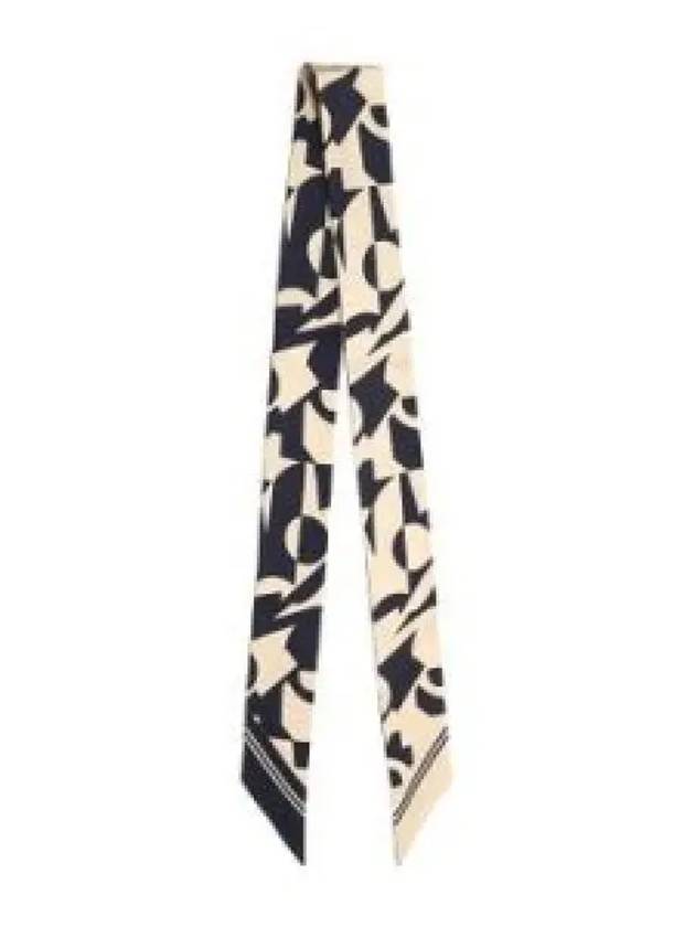 Logo Print Mini Silk Scarf Black Beige - SALVATORE FERRAGAMO - BALAAN 2