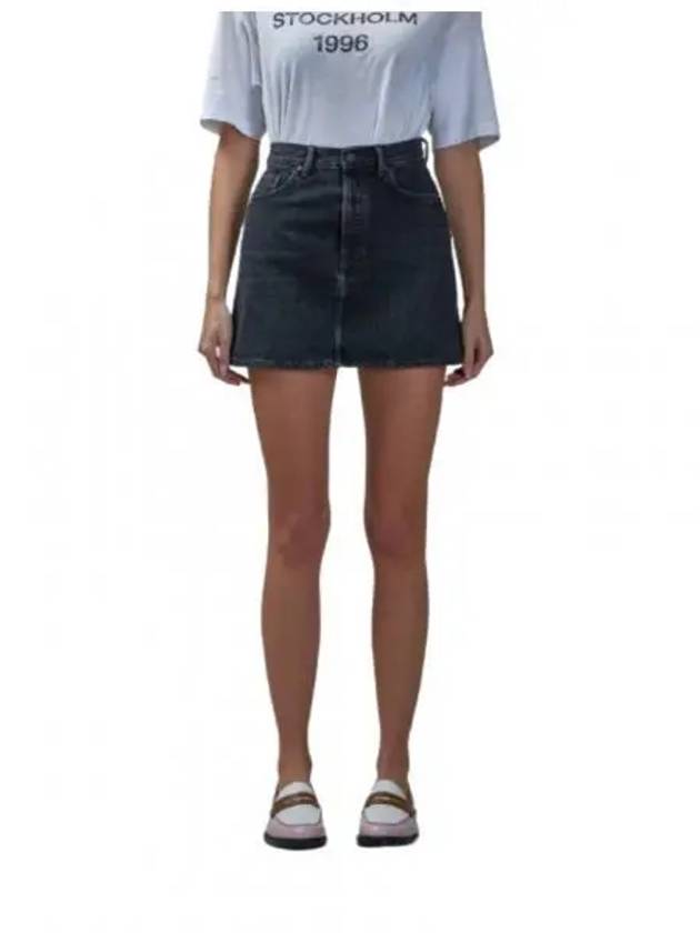 Denim Mini A-Line Skirt Black - ACNE STUDIOS - BALAAN 2