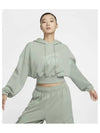 Sportswear Oversized Fleece Clop Pullover Hoodie W Jade Horizon FV7778 370 - NIKE - BALAAN 1