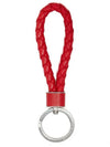 Intrecciato Leather Key Holder Red - BOTTEGA VENETA - BALAAN 4