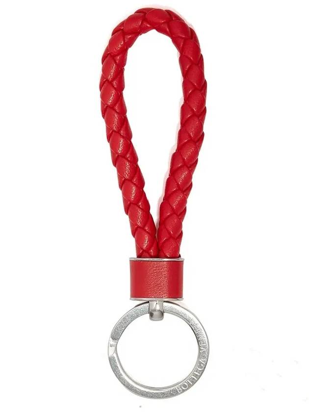 Intrecciato Leather Key Holder Red - BOTTEGA VENETA - BALAAN 4