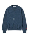 Red Heart Wappen V-Neck Wool Knit Top Navy - COMME DES GARCONS - BALAAN 2