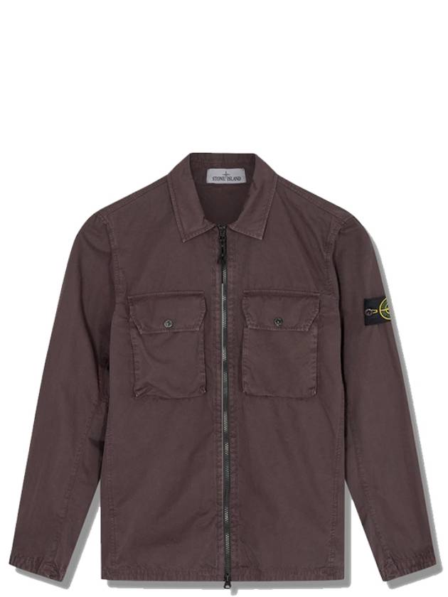 Waffen Patch Two Pocket Cotton Over Zip-up Jacket Dark Brown - STONE ISLAND - BALAAN 2