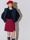 Brushed Slit A-Line Skirt Red Check - OPENING SUNSHINE - BALAAN 3