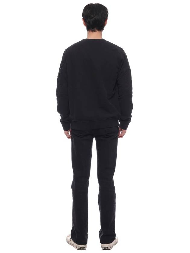 Brushed Organic Cotton Fleece Sweatshirt Black - STONE ISLAND - BALAAN 6