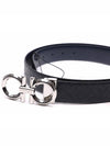 Gancini Buckle Reversible Leather Belt Navy Black - SALVATORE FERRAGAMO - BALAAN 4