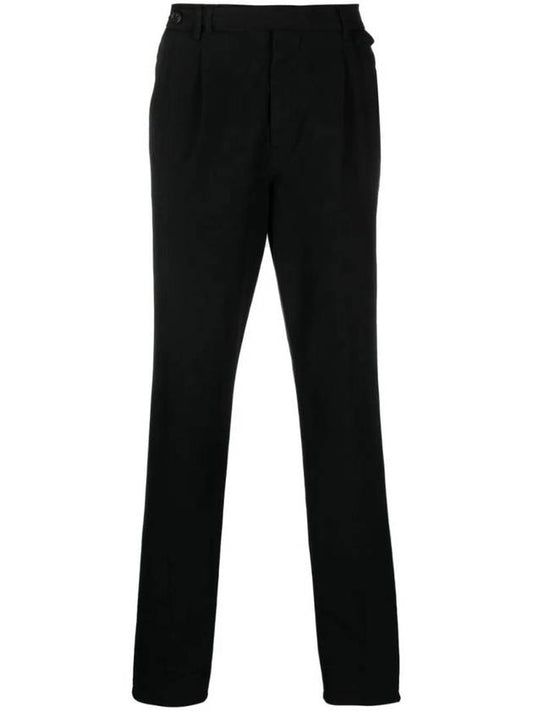 Pleated Detail Chino Straight Pants Black - BRUNELLO CUCINELLI - BALAAN 1