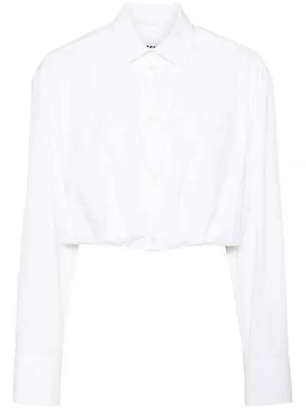 Embroidery Logo Crop Blouse White - MSGM - BALAAN 2