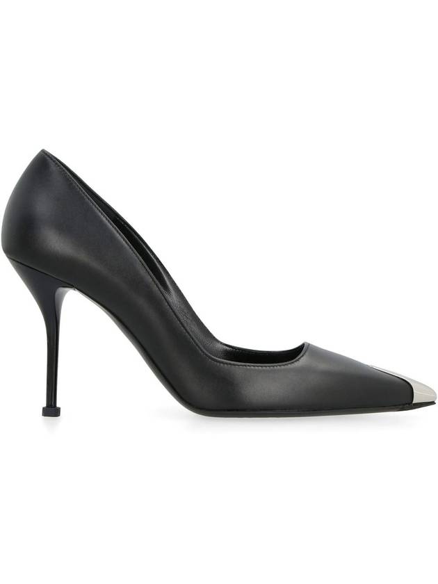 Leather Metal Detail Pumps Black - ALEXANDER MCQUEEN - BALAAN 3